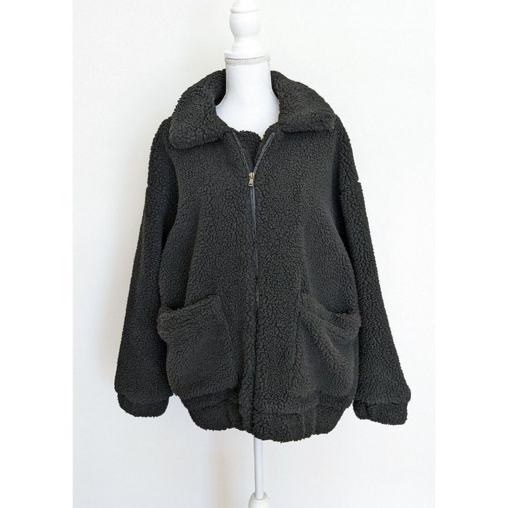 I.Am.Gia Black Pixie Oversized teddy jacket size L - Picture 3 of 9